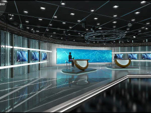 Virtual TV Studio Sets - Collection Vol 7 - 4 PCS DESIGN 3D Model