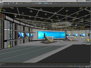 Virtual TV Studio Sets - Collection Vol 7 - 4 PCS DESIGN 3D Model