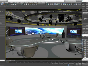 Virtual TV Studio Sets - Collection Vol 7 - 4 PCS DESIGN 3D Model