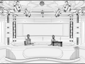 Virtual TV Studio Sets - Collection Vol 7 - 4 PCS DESIGN Modelo 3D