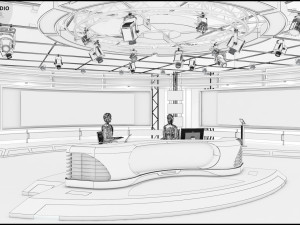 Virtual TV Studio Sets - Collection Vol 7 - 4 PCS DESIGN Modelo 3D