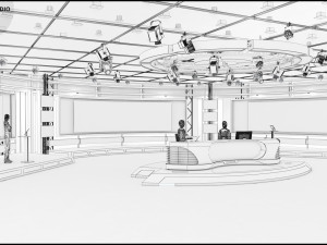 Virtual TV Studio Sets - Collection Vol 7 - 4 PCS DESIGN Modelo 3D