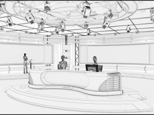 Virtual TV Studio Sets - Collection Vol 7 - 4 PCS DESIGN Modelo 3D