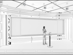 Virtual TV Studio Sets - Collection Vol 7 - 4 PCS DESIGN Modelo 3D