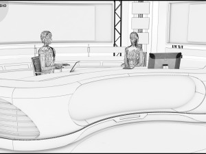 Virtual TV Studio Sets - Collection Vol 7 - 4 PCS DESIGN Modelo 3D
