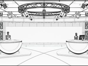 Virtual TV Studio Sets - Collection Vol 7 - 4 PCS DESIGN 3D Model