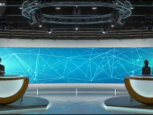 Virtual TV Studio Sets - Collection Vol 7 - 4 PCS DESIGN 3D Model