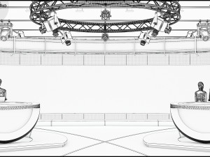 Virtual TV Studio Sets - Collection Vol 7 - 4 PCS DESIGN Modelo 3D
