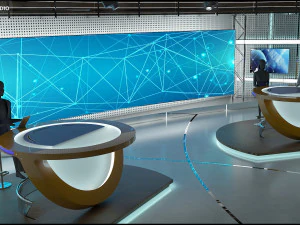 Virtual TV Studio Sets - Collection Vol 7 - 4 PCS DESIGN 3D Model