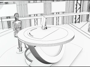 Virtual TV Studio Sets - Collection Vol 7 - 4 PCS DESIGN 3D Model