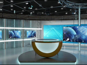 Virtual TV Studio Sets - Collection Vol 7 - 4 PCS DESIGN 3D Model