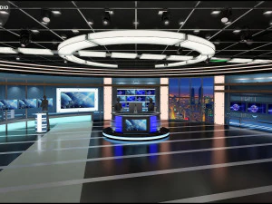Virtual TV Studio Sets - Collection Vol 7 - 4 PCS DESIGN 3D Model