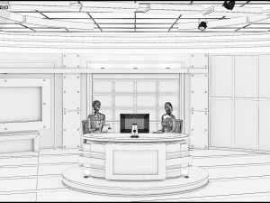 Virtual TV Studio Sets - Collection Vol 7 - 4 PCS DESIGN 3D Model