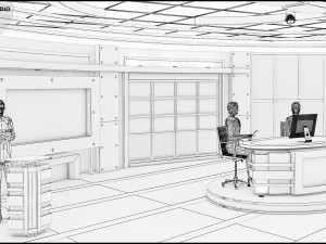 Virtual TV Studio Sets - Collection Vol 7 - 4 PCS DESIGN Modelo 3D