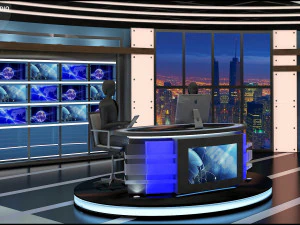 Virtual TV Studio Sets - Collection Vol 7 - 4 PCS DESIGN 3D Model