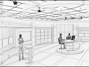 Virtual TV Studio Sets - Collection Vol 7 - 4 PCS DESIGN Modelo 3D