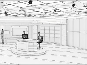 Virtual TV Studio Sets - Collection Vol 7 - 4 PCS DESIGN Modelo 3D