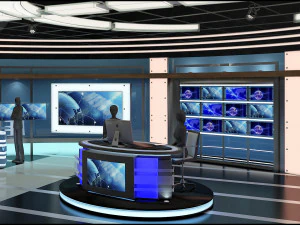 Virtual TV Studio Sets - Collection Vol 7 - 4 PCS DESIGN 3D Model