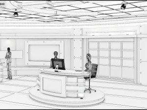Virtual TV Studio Sets - Collection Vol 7 - 4 PCS DESIGN Modelo 3D
