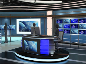 Virtual TV Studio Sets - Collection Vol 7 - 4 PCS DESIGN Modelo 3D