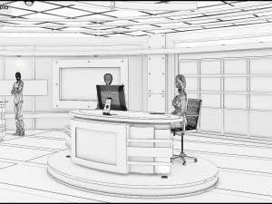 Virtual TV Studio Sets - Collection Vol 7 - 4 PCS DESIGN Modelo 3D