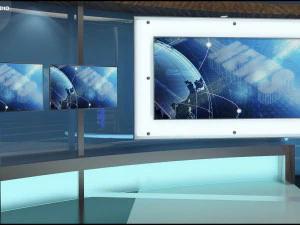 Virtual TV Studio Sets - Collection Vol 7 - 4 PCS DESIGN 3D Model