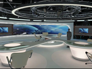 Virtual TV Studio Sets - Collection Vol 7 - 4 PCS DESIGN 3D Model