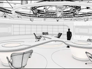 Virtual TV Studio Sets - Collection Vol 7 - 4 PCS DESIGN 3D Model