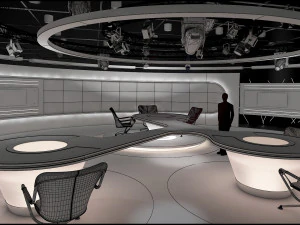 Virtual TV Studio Sets - Collection Vol 7 - 4 PCS DESIGN 3D Model