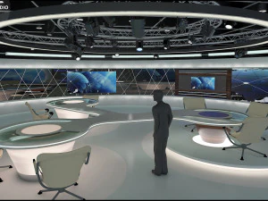 Virtual TV Studio Sets - Collection Vol 7 - 4 PCS DESIGN 3D Model