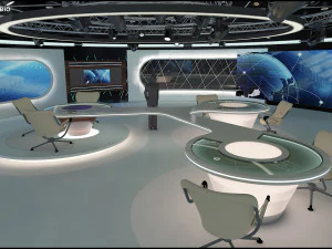 Virtual TV Studio Sets - Collection Vol 7 - 4 PCS DESIGN 3D Model