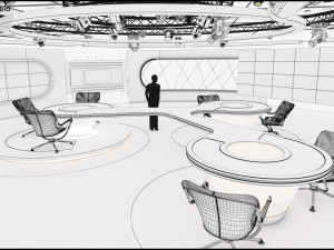 Virtual TV Studio Sets - Collection Vol 7 - 4 PCS DESIGN Modelo 3D