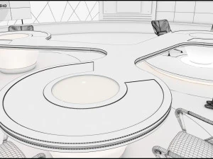 Virtual TV Studio Sets - Collection Vol 7 - 4 PCS DESIGN 3D Model