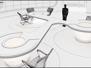 Virtual TV Studio Sets - Collection Vol 7 - 4 PCS DESIGN 3D Model