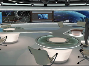 Virtual TV Studio Sets - Collection Vol 7 - 4 PCS DESIGN 3D Model