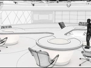 Virtual TV Studio Sets - Collection Vol 7 - 4 PCS DESIGN 3D Model