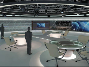 Virtual TV Studio Sets - Collection Vol 7 - 4 PCS DESIGN 3D Model
