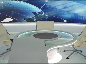 Virtual TV Studio Sets - Collection Vol 7 - 4 PCS DESIGN 3D Model