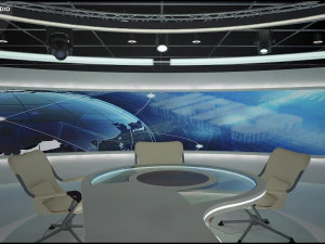 Virtual TV Studio Sets - Collection Vol 7 - 4 PCS DESIGN 3D Model