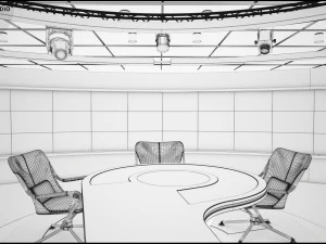 Virtual TV Studio Sets - Collection Vol 7 - 4 PCS DESIGN 3D Model