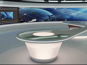 Virtual TV Studio Sets - Collection Vol 7 - 4 PCS DESIGN 3D Model
