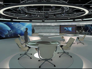 Virtual TV Studio Sets - Collection Vol 7 - 4 PCS DESIGN 3D Model