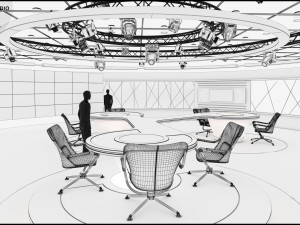 Virtual TV Studio Sets - Collection Vol 7 - 4 PCS DESIGN Modelo 3D