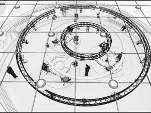 Virtual TV Studio Sets - Collection Vol 7 - 4 PCS DESIGN 3D Model