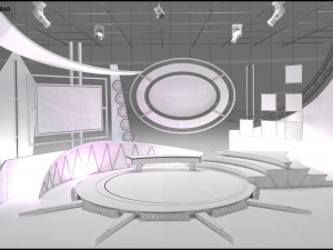 Virtual TV Studio Sets - Collection Vol 10 - 4 PCS DESIGN 3D 모델