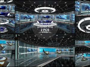 Virtual TV Studio Sets - Collection Vol 6 - 2 PCS DESIGN Modelo 3D