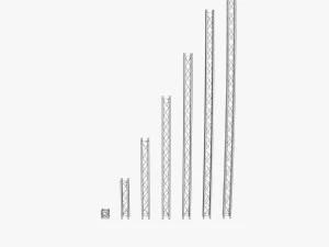 trusses square triangular beam bundle collection - 129 pcs modular 3D Model
