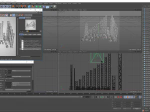 trusses square triangular beam bundle collection - 129 pcs modular 3D Model
