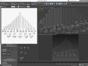 trusses square triangular beam bundle collection - 129 pcs modular 3D Model