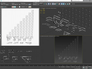 trusses square triangular beam bundle collection - 129 pcs modular Modelo 3D